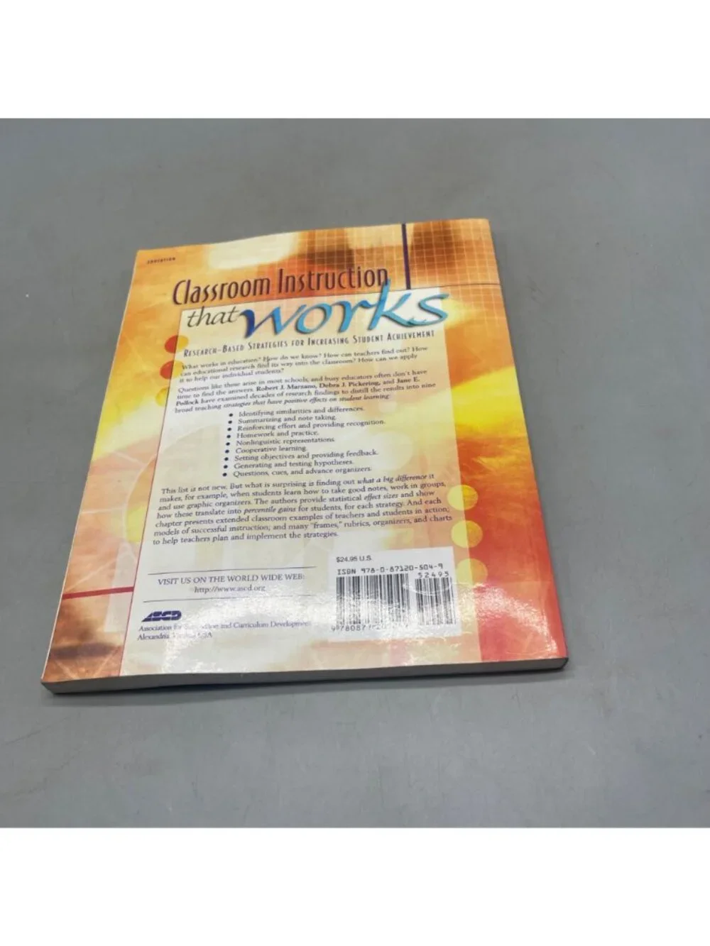 Classroom Instruction That Works Marzano Pickering Pollock Research Strategies
